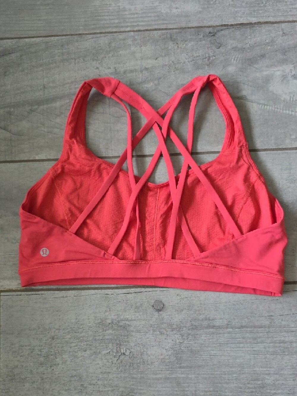 Lululemon - Strappy Back Sports Bra - Coral Pink - Picture 2 of 6